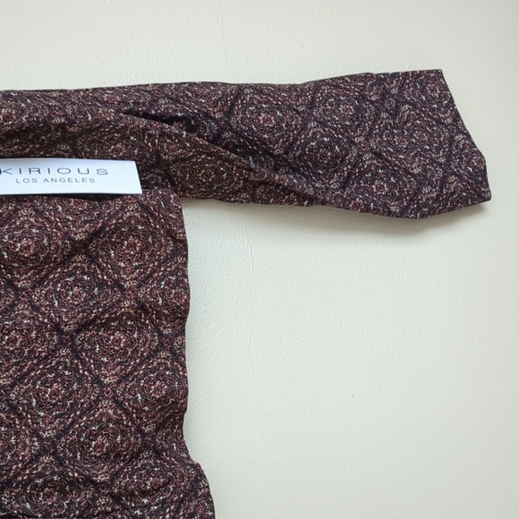 NWT Kirious Small Brown Button Front Shirt Top Long Sleeve Smocking - Picture 5 of 15